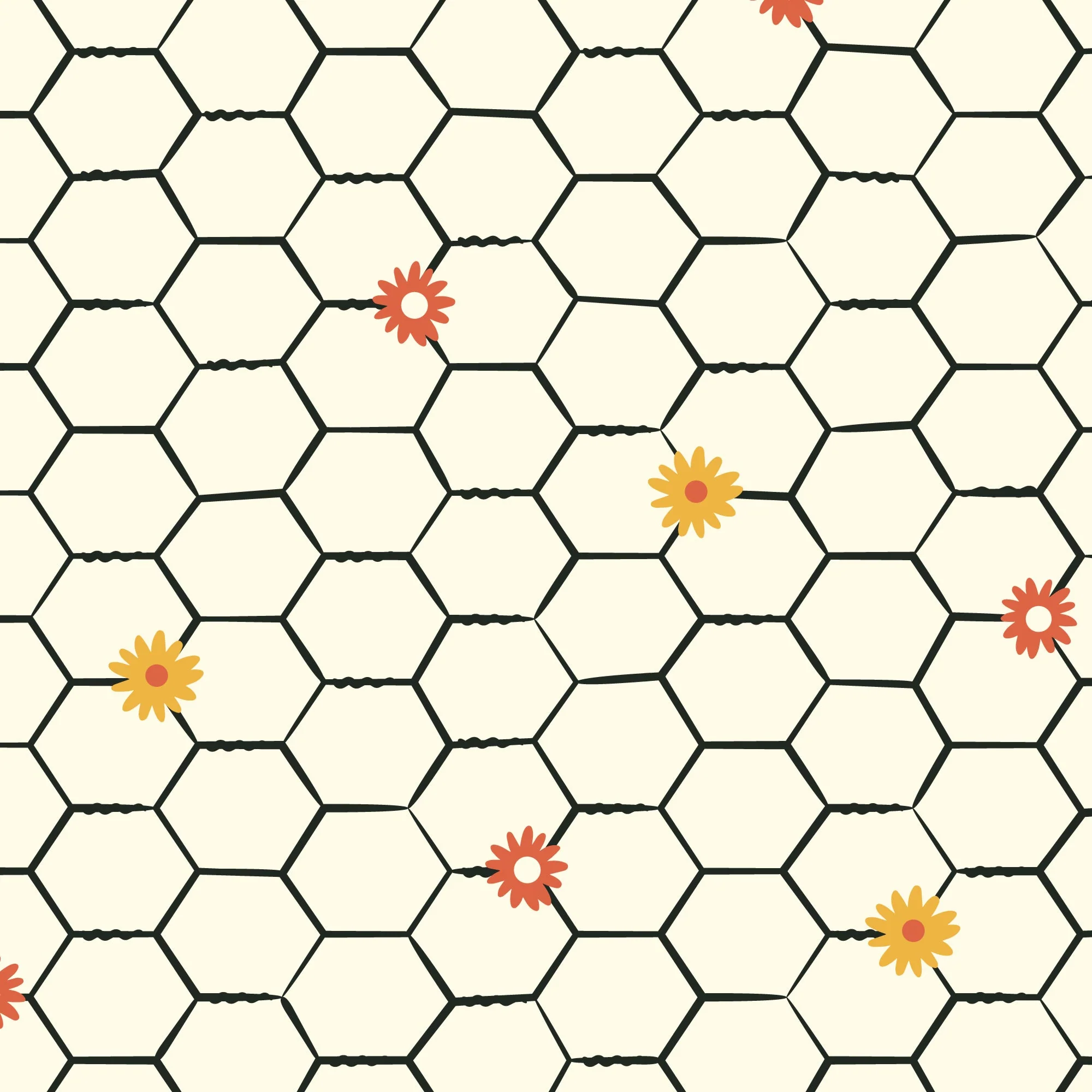 Floral Chicken Wire - Ivory - Homestead Haven - Shelby Warwood - Cloud 9 Fabrics - Poplin - Image 3