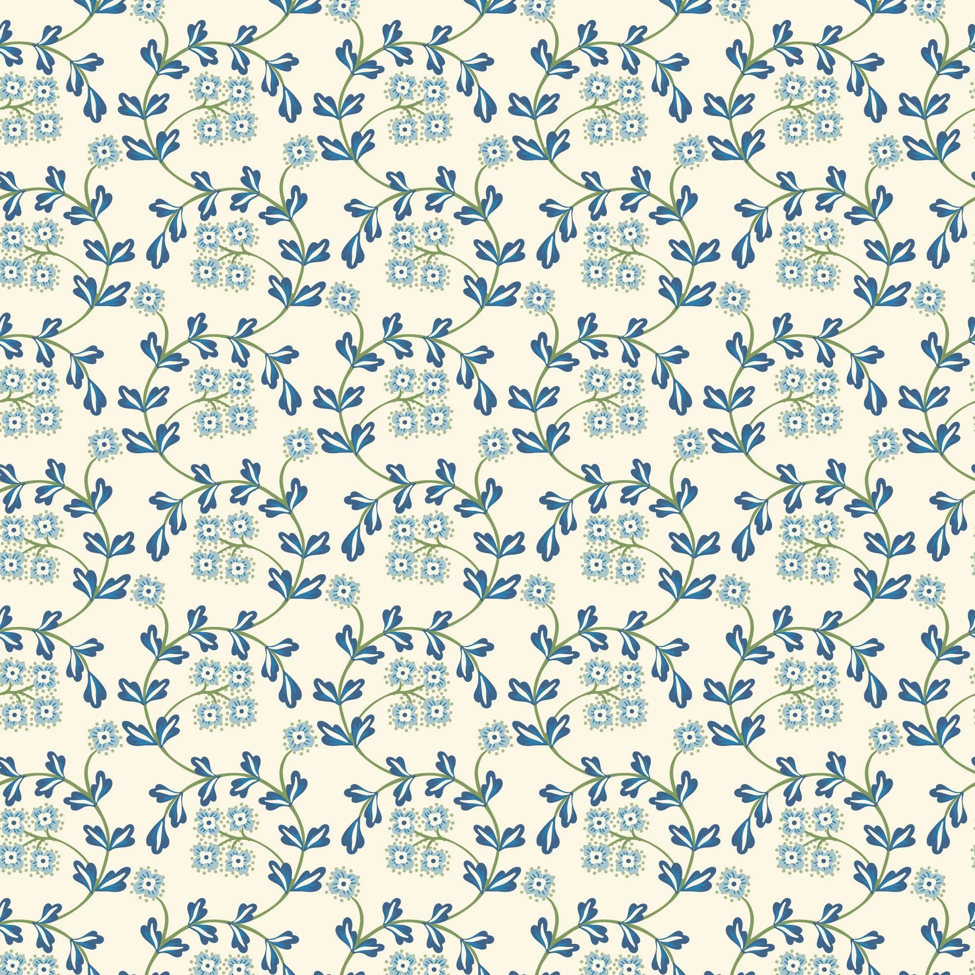 Flowering Lace - Blue - Summer Garden - House Of Haricot - Cloud 9 Fabrics - Poplin - Image 3
