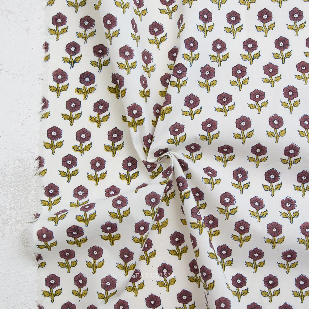 Flowerling - Eggplant - Indian Block Prints Cottage - Fableism Supply Co. - Image 2