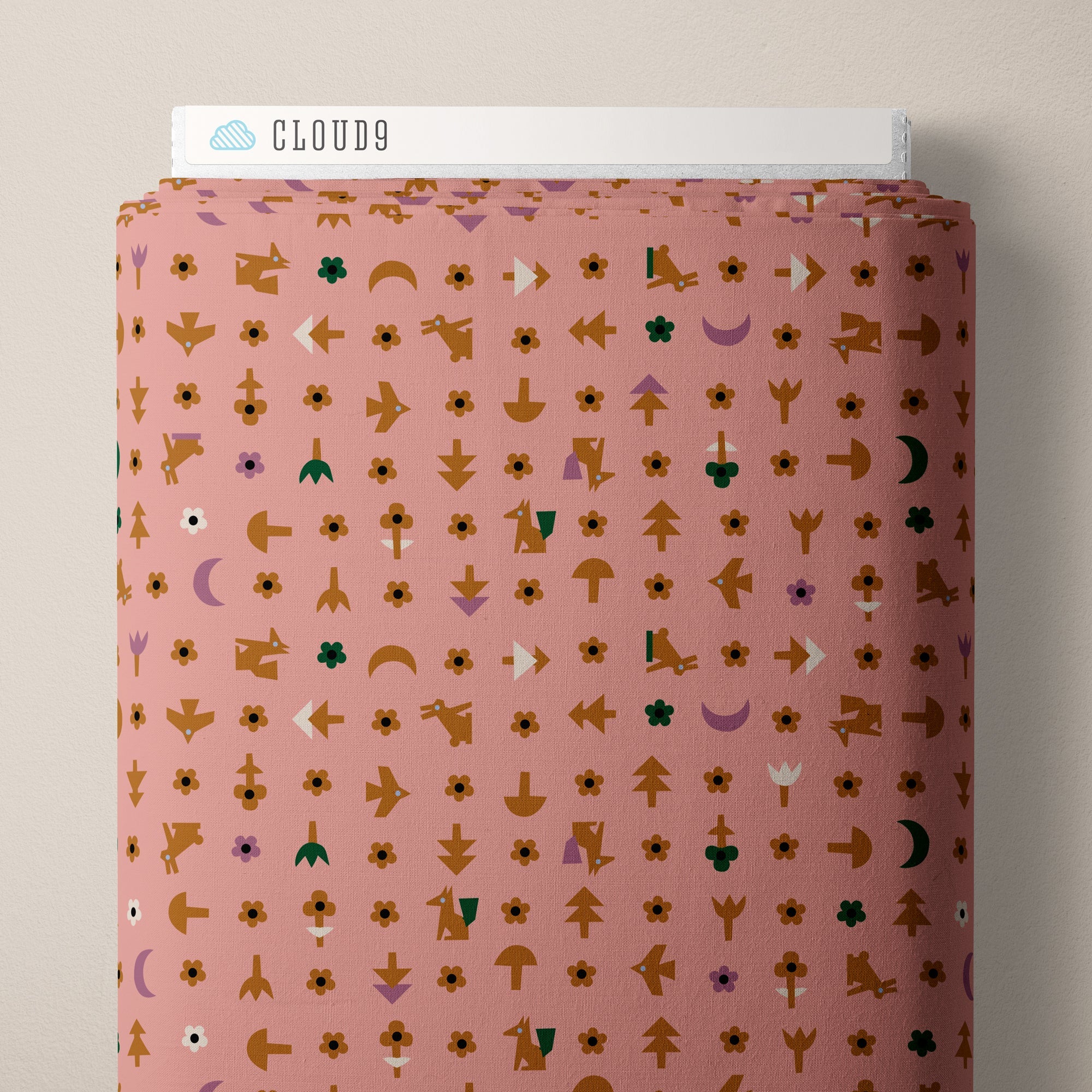 Free Bird - Pink - Fern Grove - Leah Duncan - Cloud 9 Fabrics - Poplin