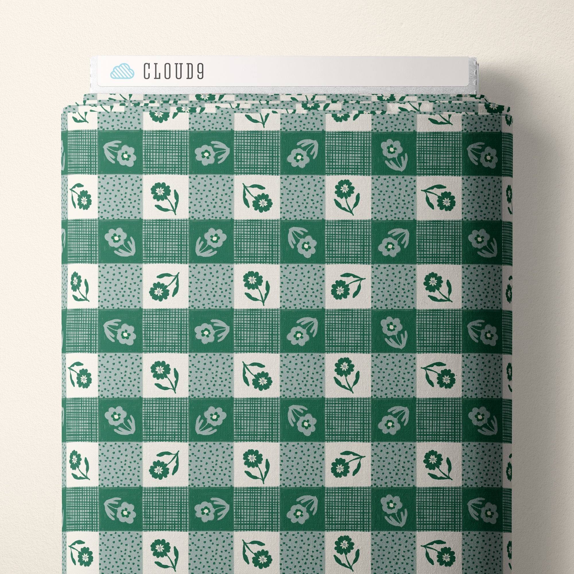 Gingham - Blue/Green - Happy Homestead - Samantha Johnson - Cloud 9 Fabrics - Poplin
