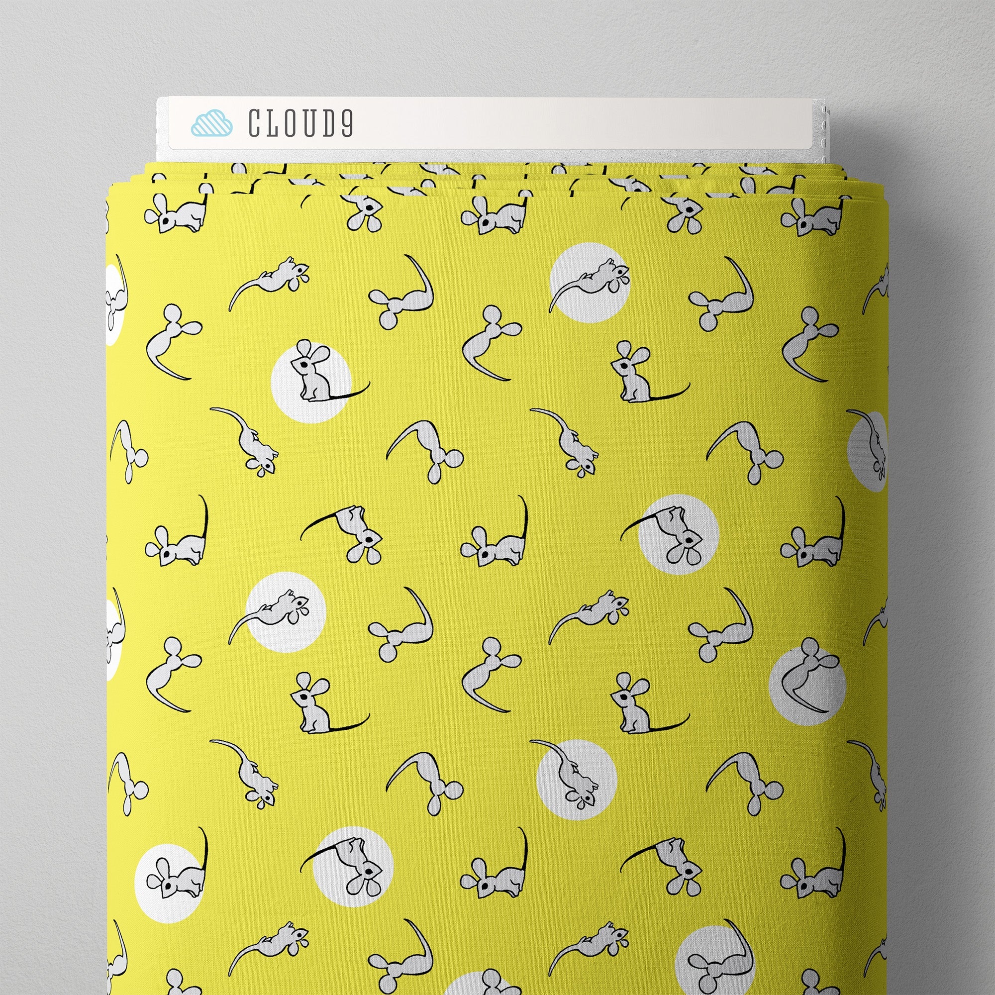 GNM Mouse - Yellow - Goodnight Moon - Margaret Wise Brown - Cloud 9 Fabrics - Poplin