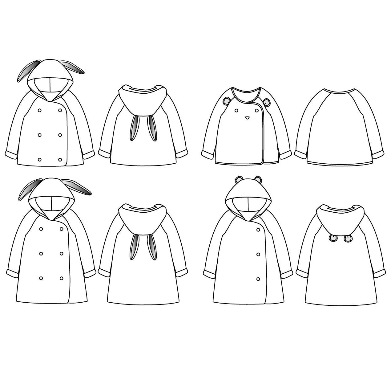 Grand'Ourse Cardigan & Jacket Sewing Pattern - Baby 6M/4Y - Ikatee - Image 3