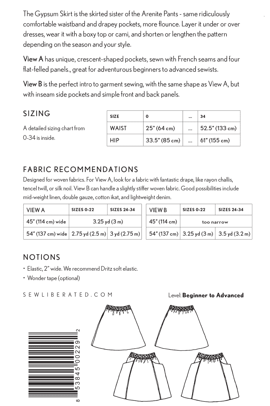 Gypsum Skirt Paper Pattern - Sew Liberated - Image 11