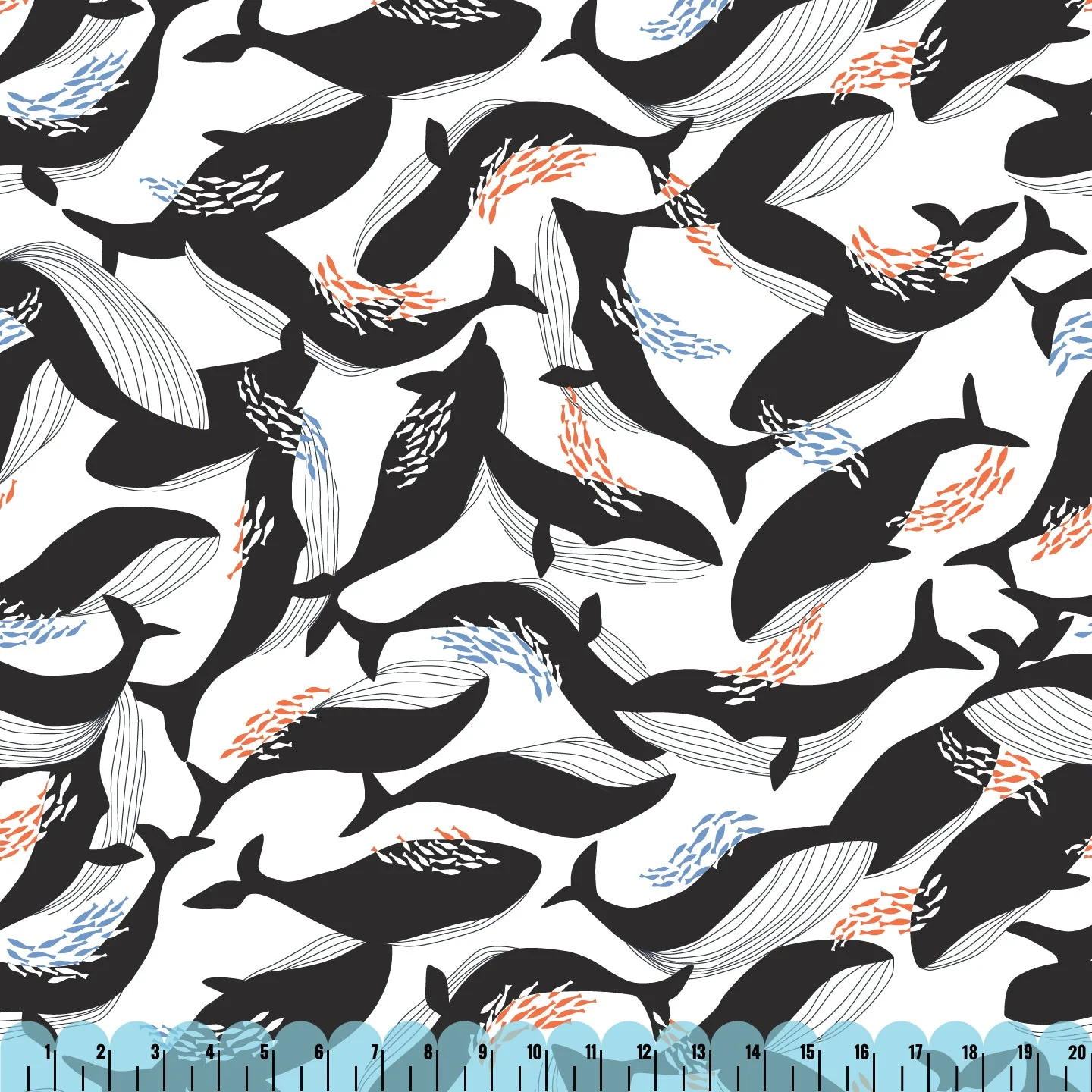 Happy Whales - Coexisting - Ophelia Pang - Cloud 9 Fabrics - Modal Rayon - Image 4