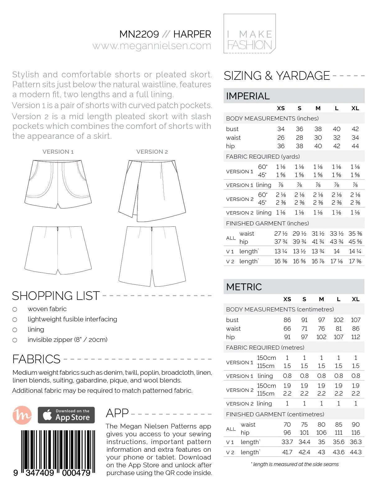Harper Shorts & Skort - Megan Nielsen Patterns - Sewing Pattern - Image 9