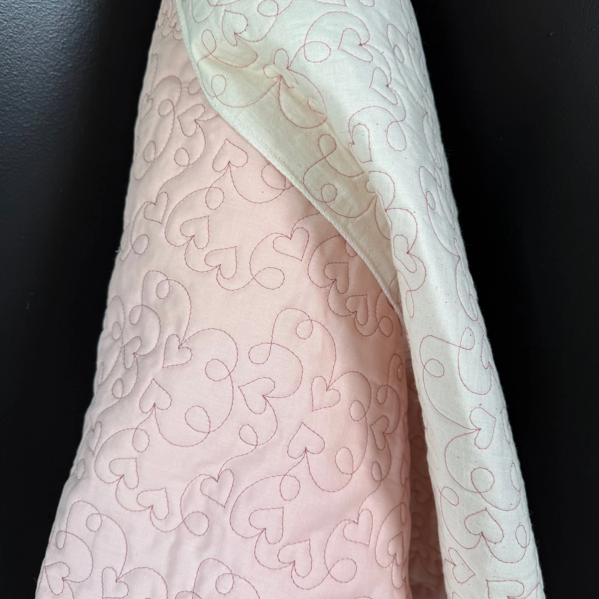 Heart Stitch Quilted - Japanese Import - Soft Pink