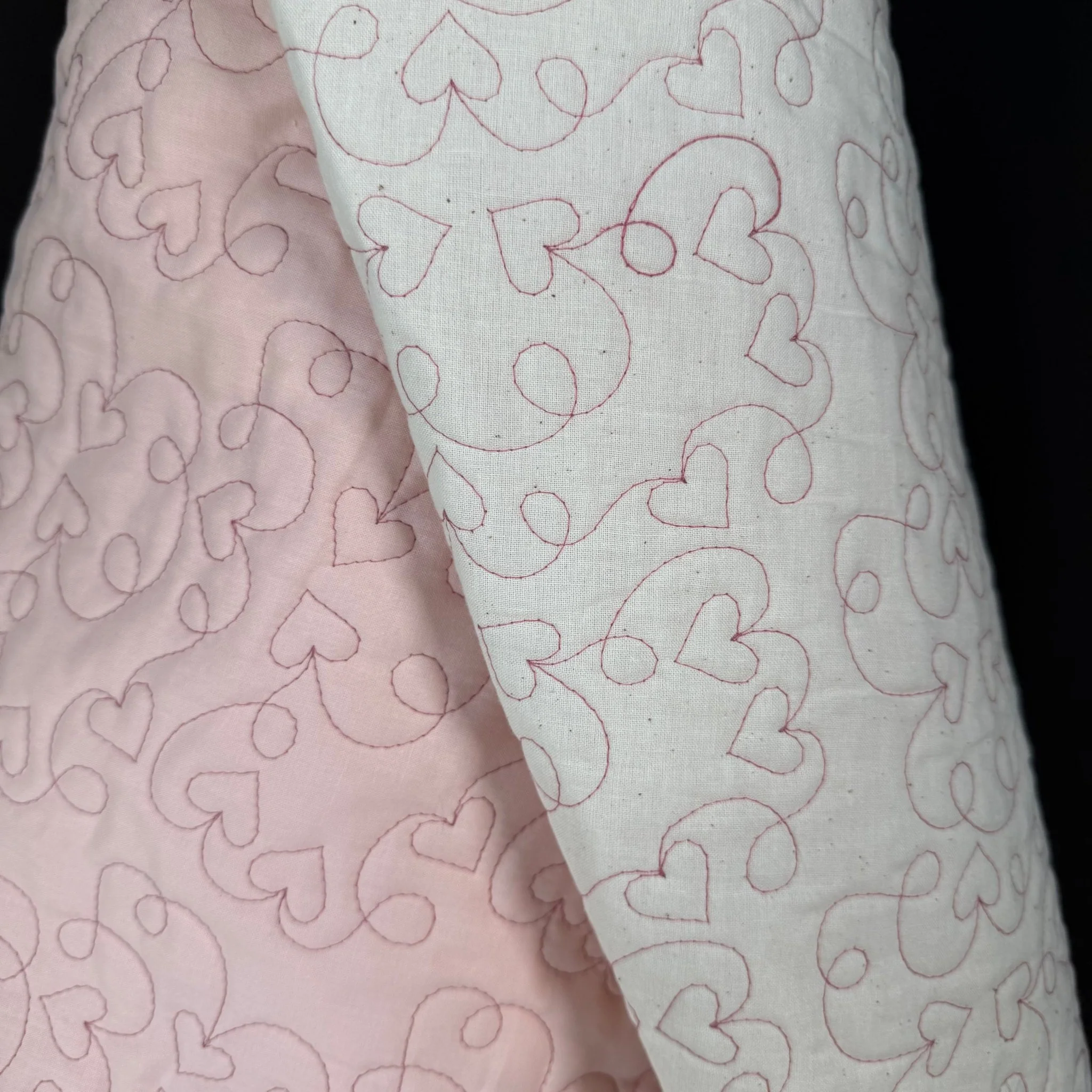 Heart Stitch Quilted - Japanese Import - Soft Pink - Image 2
