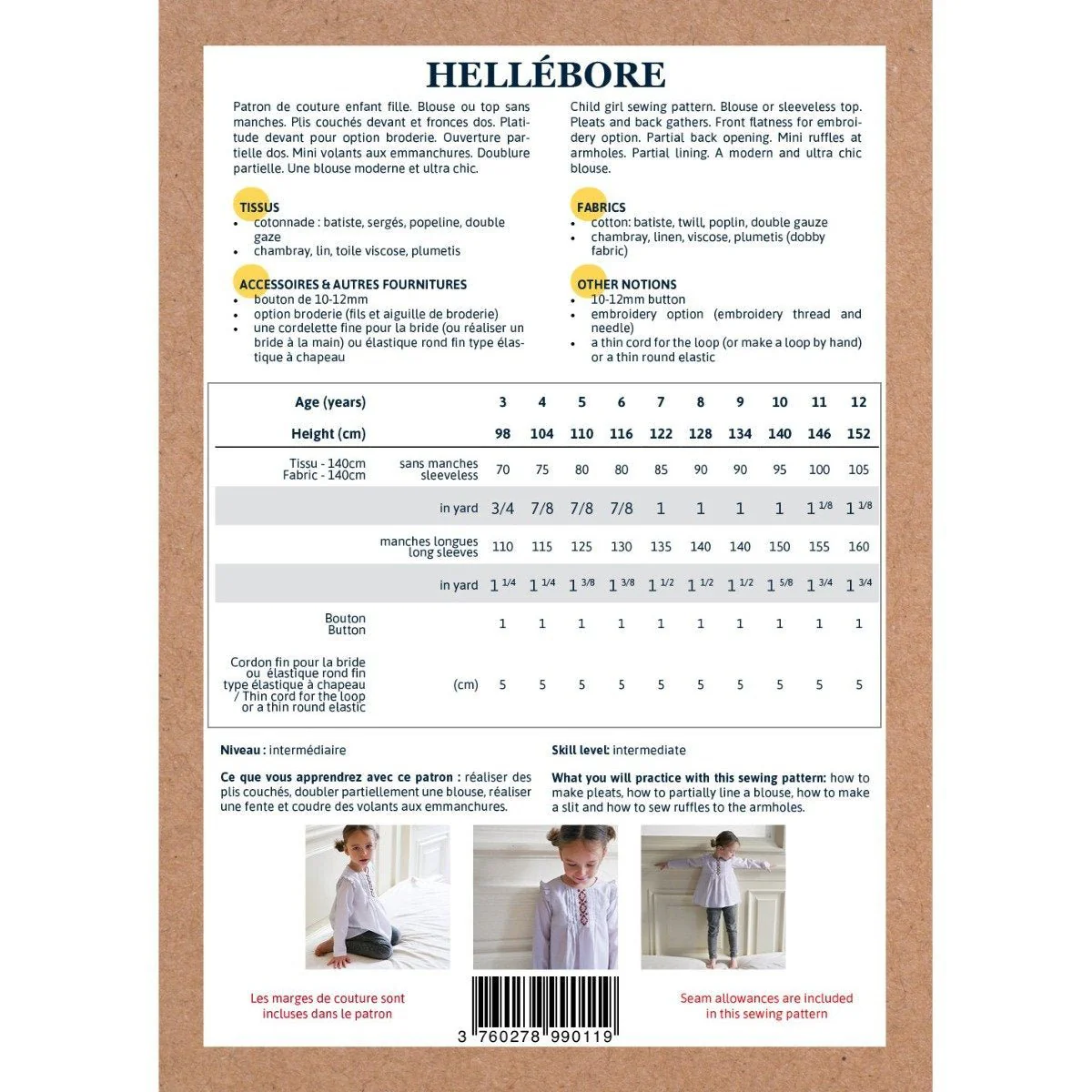 Hellebore Blouse Sewing Pattern - Girl 3/12Y - Ikatee - Image 13