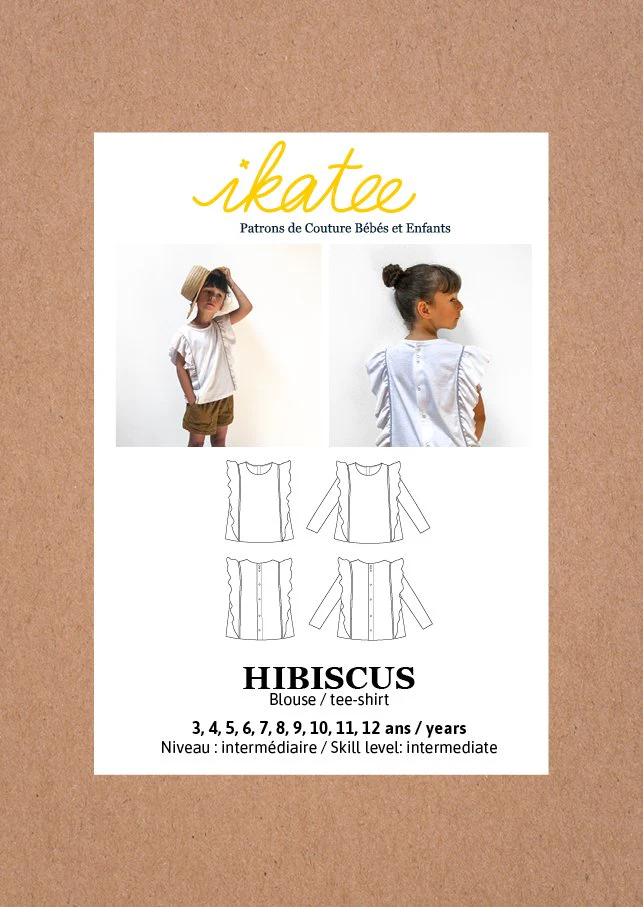 Hibiscus Blouse & T-Shirt Sewing Pattern- Girl 3/12Y - Ikatee - Image 13