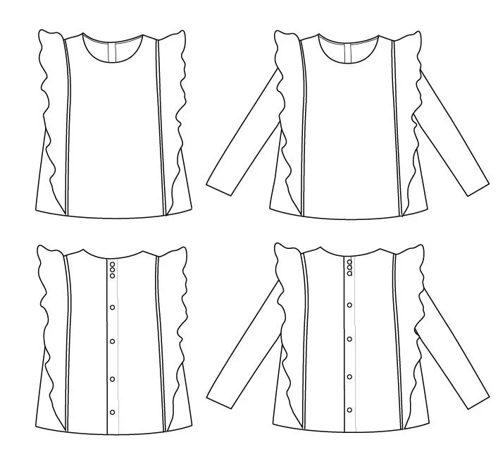 Hibiscus Blouse & T-Shirt Sewing Pattern- Girl 3/12Y - Ikatee - Image 14