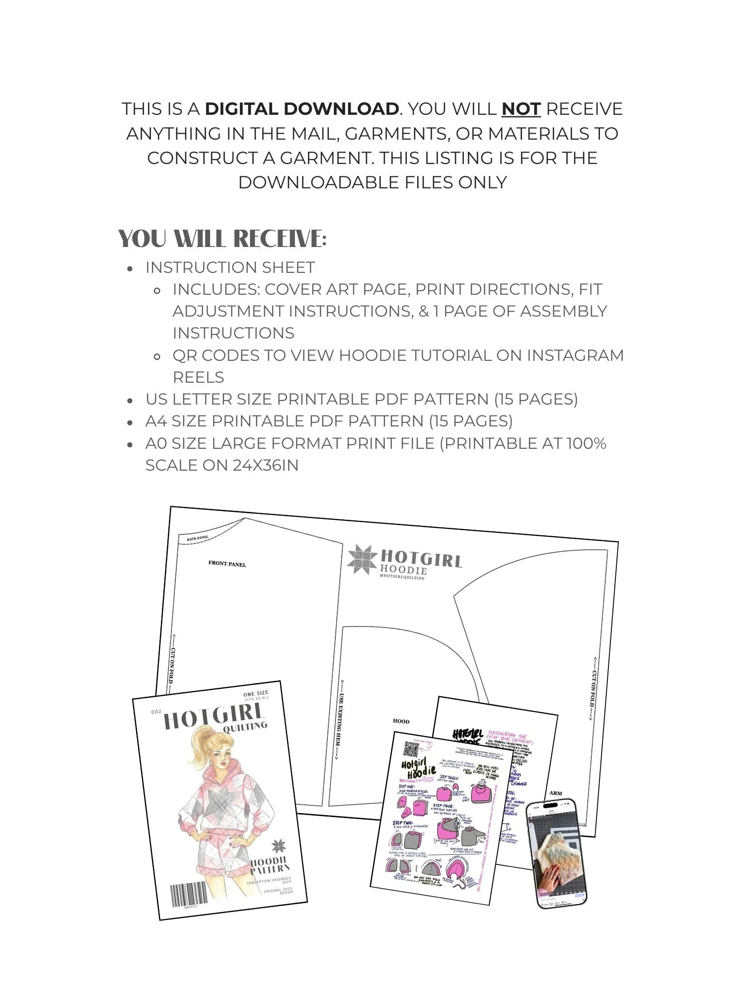 Hoodie - PDF Pattern - Hot Girl Quilting - Image 2