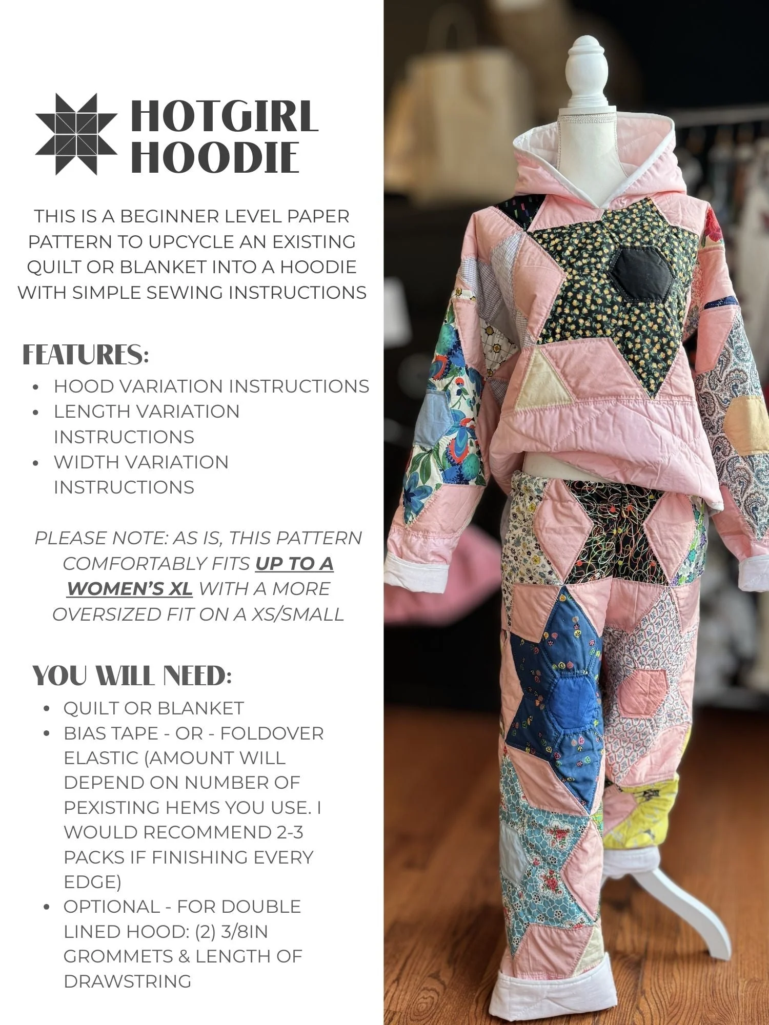 Hoodie - PDF Pattern - Hot Girl Quilting - Image 4