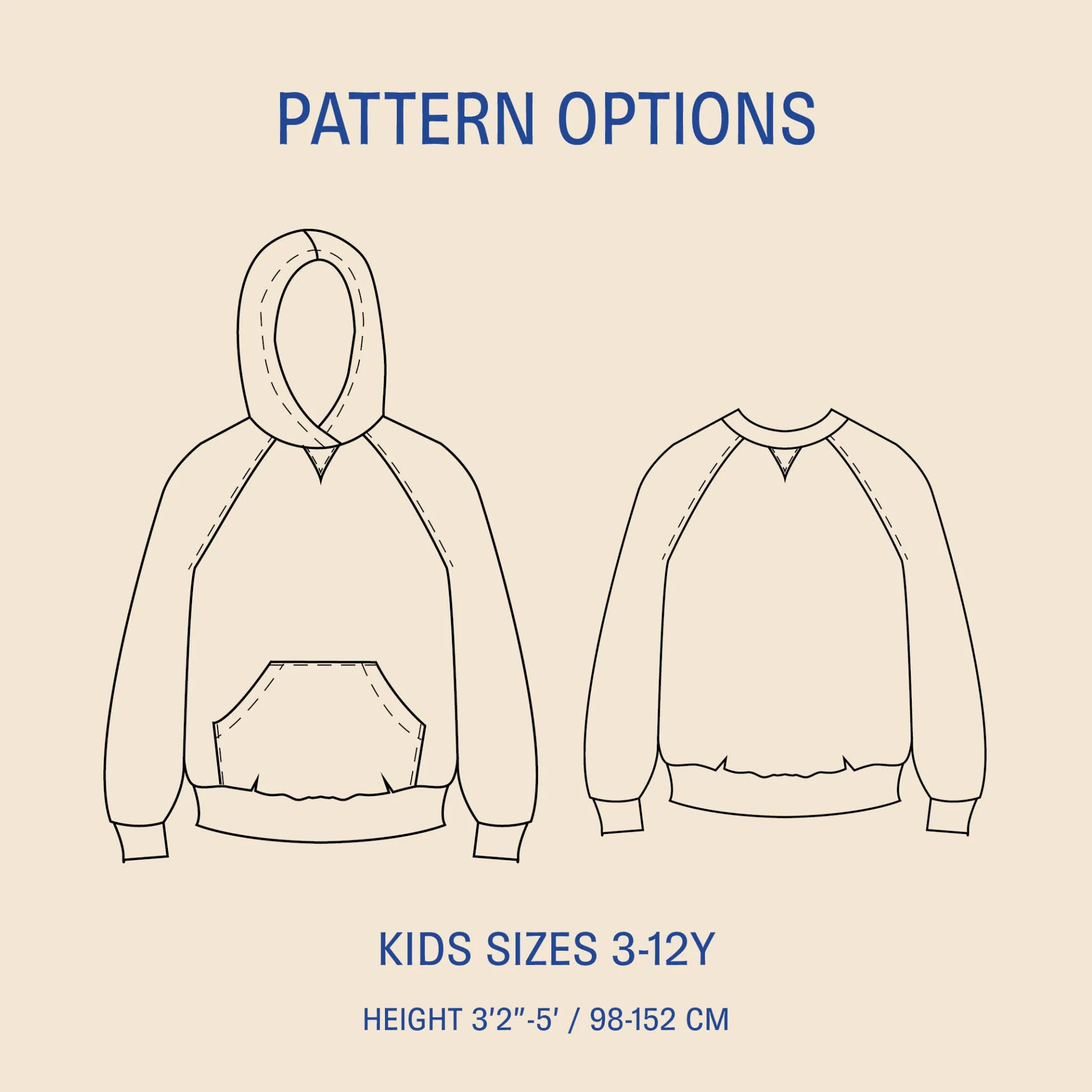 Hoodie Sweater Kids' Paper Pattern - Wardrobe by Me - Image 6