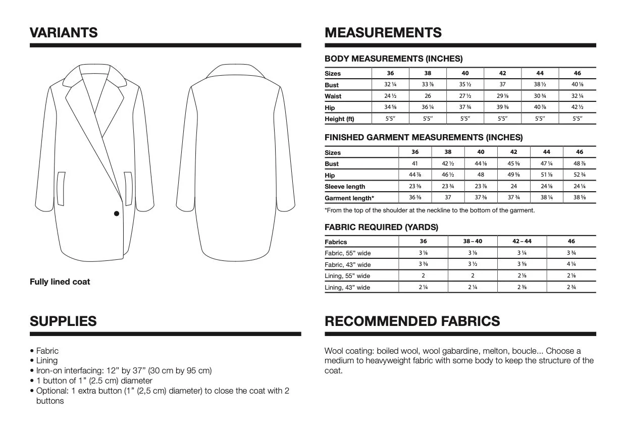 I am MERLIN - Lapel Coat Pattern -  I AM PATTERNS - Image 10
