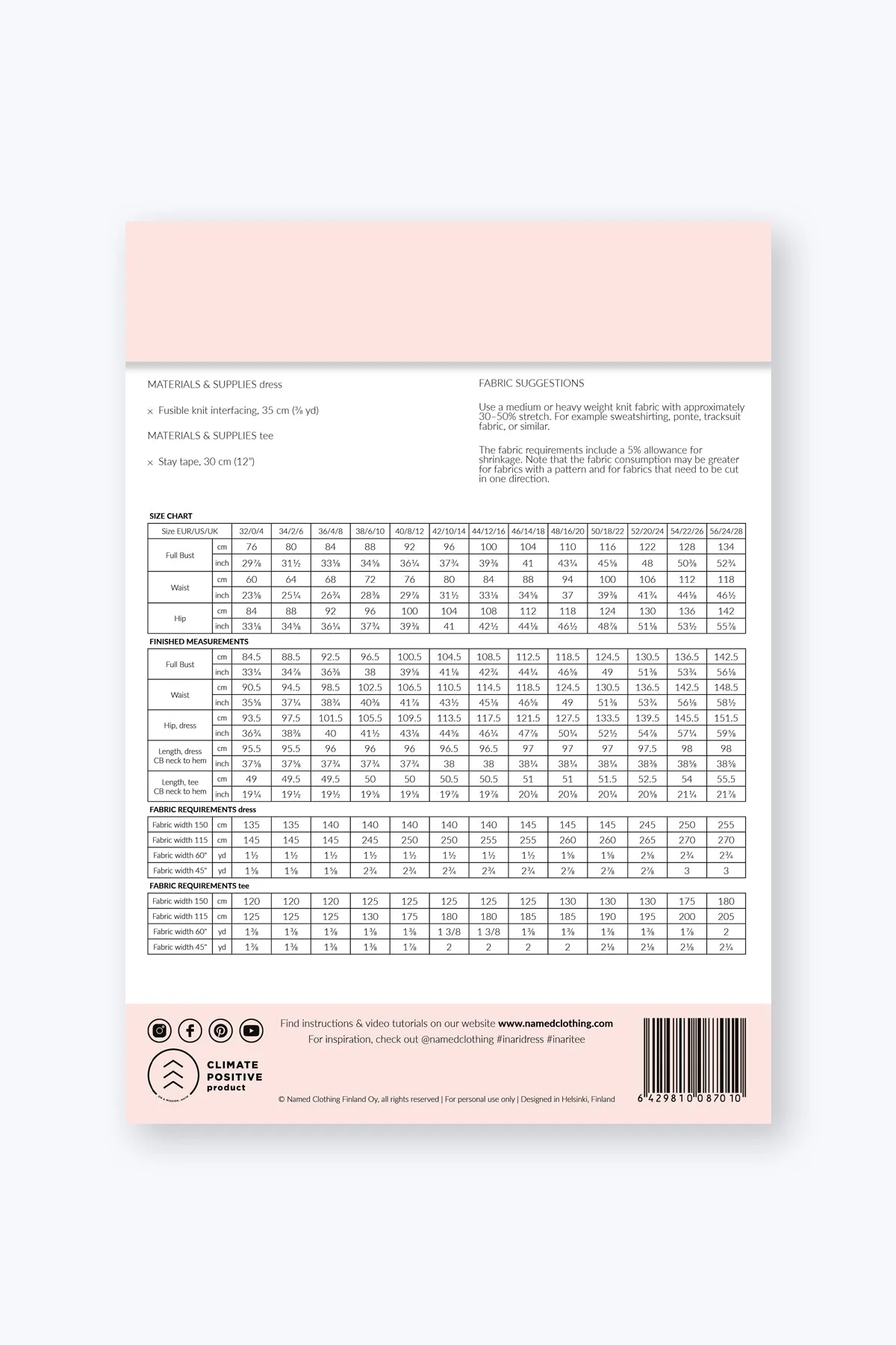 Inari Dress & Crop Tee - PDF Pattern - Named Clothing - Image 9