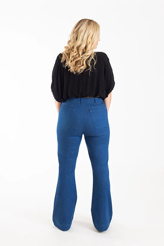 Isle High-Waisted Stretch Denim Pattern - Chalk + Notch - Image 16