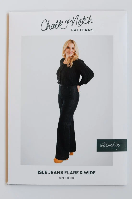 Isle High-Waisted Stretch Denim Pattern - Chalk + Notch - Image 2