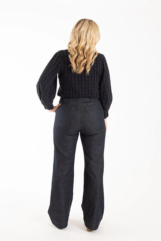 Isle High-Waisted Stretch Denim Pattern - Chalk + Notch - Image 4