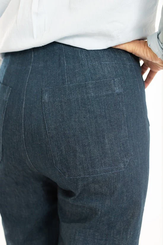 Isle High-Waisted Stretch Denim Pattern - Chalk + Notch - Image 5