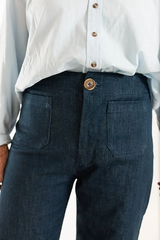 Isle High-Waisted Stretch Denim Pattern - Chalk + Notch - Image 6