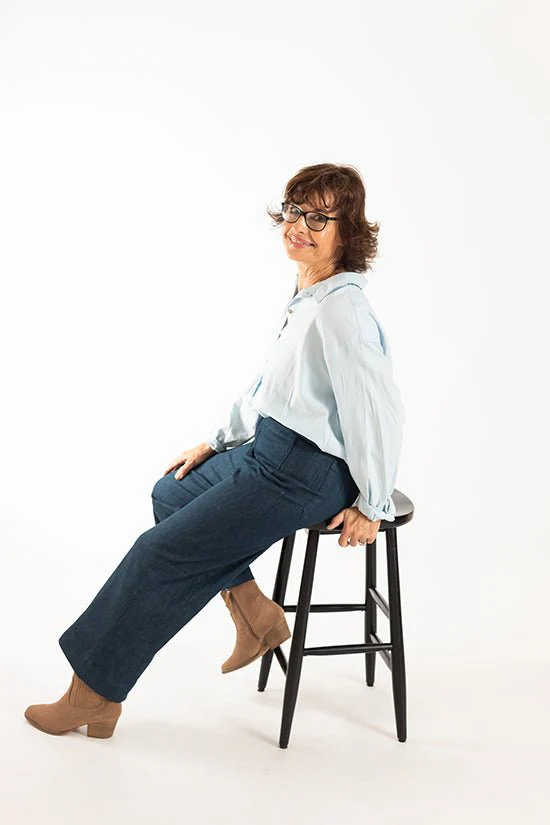 Isle High-Waisted Stretch Denim Pattern - Chalk + Notch - Image 7