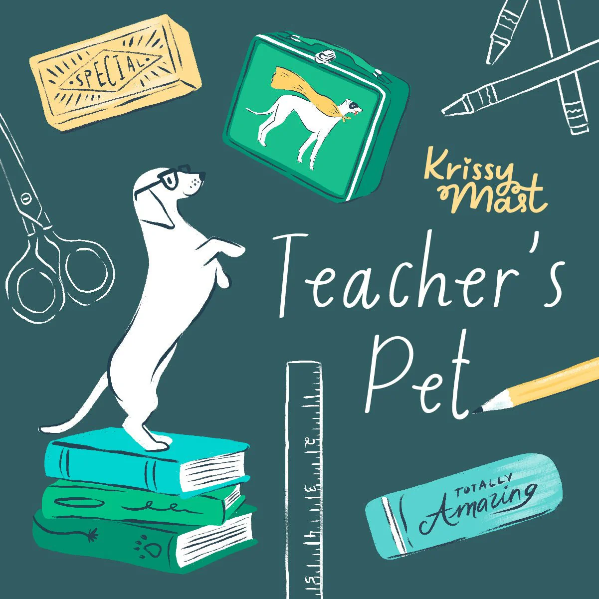 K9 Composition Book - Yellow - Teacher's Pet - Krissy Mast - Cloud 9 Fabrics - Poplin - Image 2