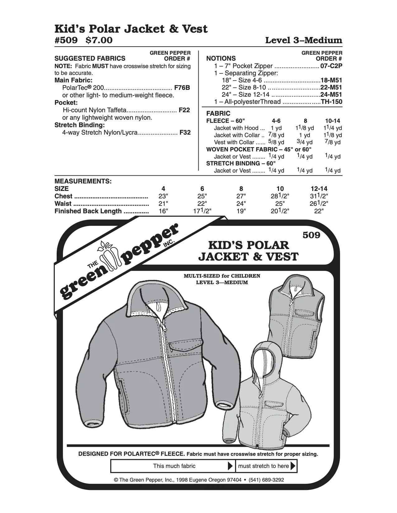 Kid’s Polar Jacket & Vest - 509 - The Green Pepper Patterns - Image 2
