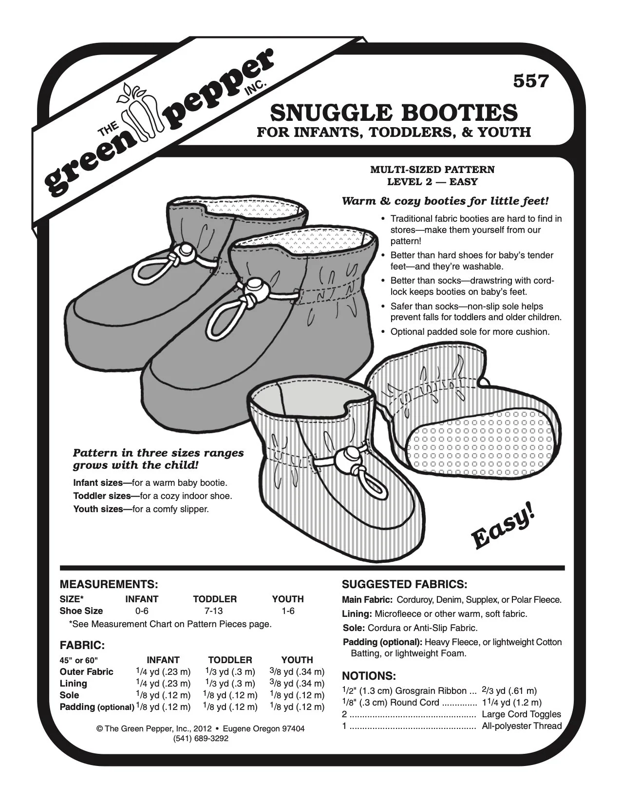 Kid’s Snuggle Booties Pattern - 557 - The Green Pepper Patterns - Image 2