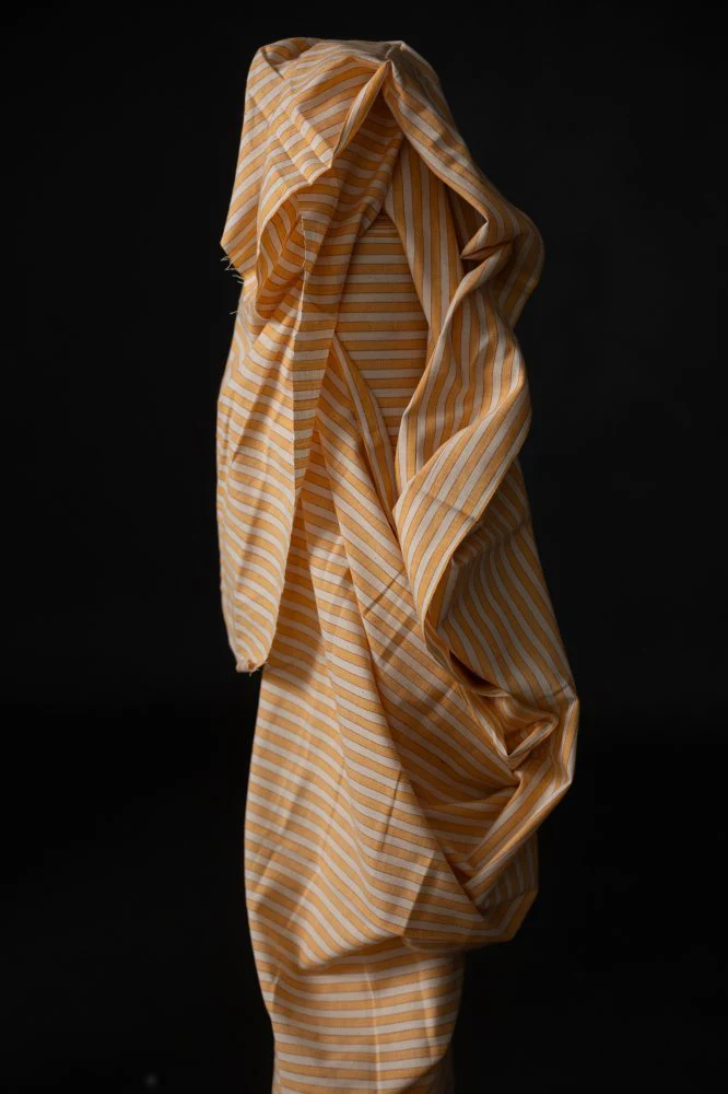 Kumquat Stripe Handwoven Indian Cotton - Merchant & Mills - Image 3