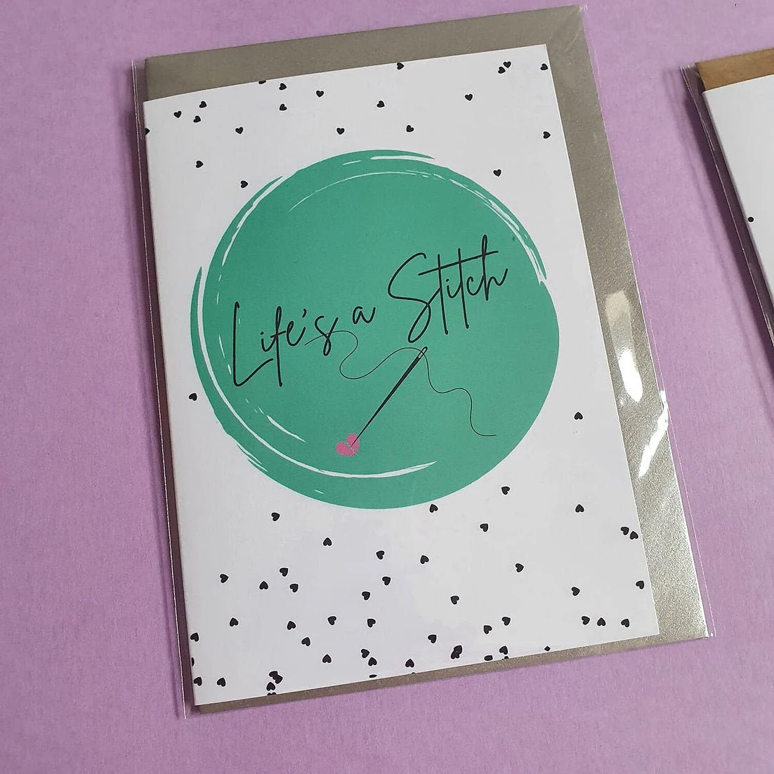 "LIFE'S A STITCH" Sewing Themed Greeting Card - Sew Anonymous - Image 2