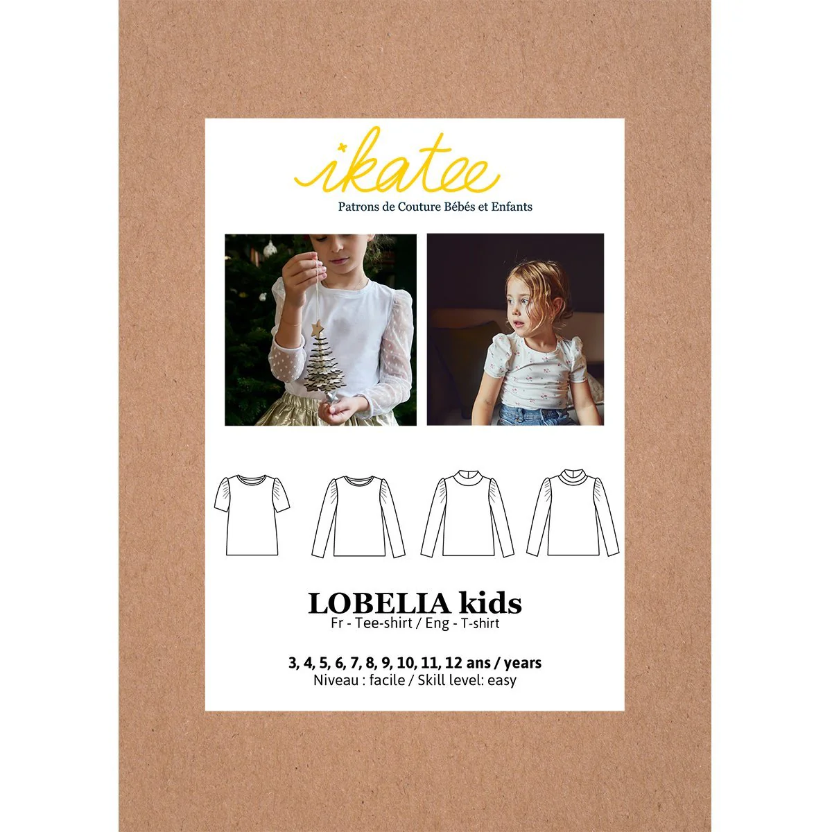 Lobelia Kids Tee-shirt Sewing Pattern - Girls 3/12 - Ikatee - Image 2
