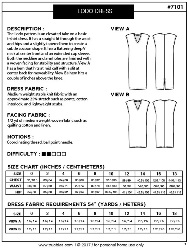 Lodo Dress Sewing Pattern - True Bias - Image 3