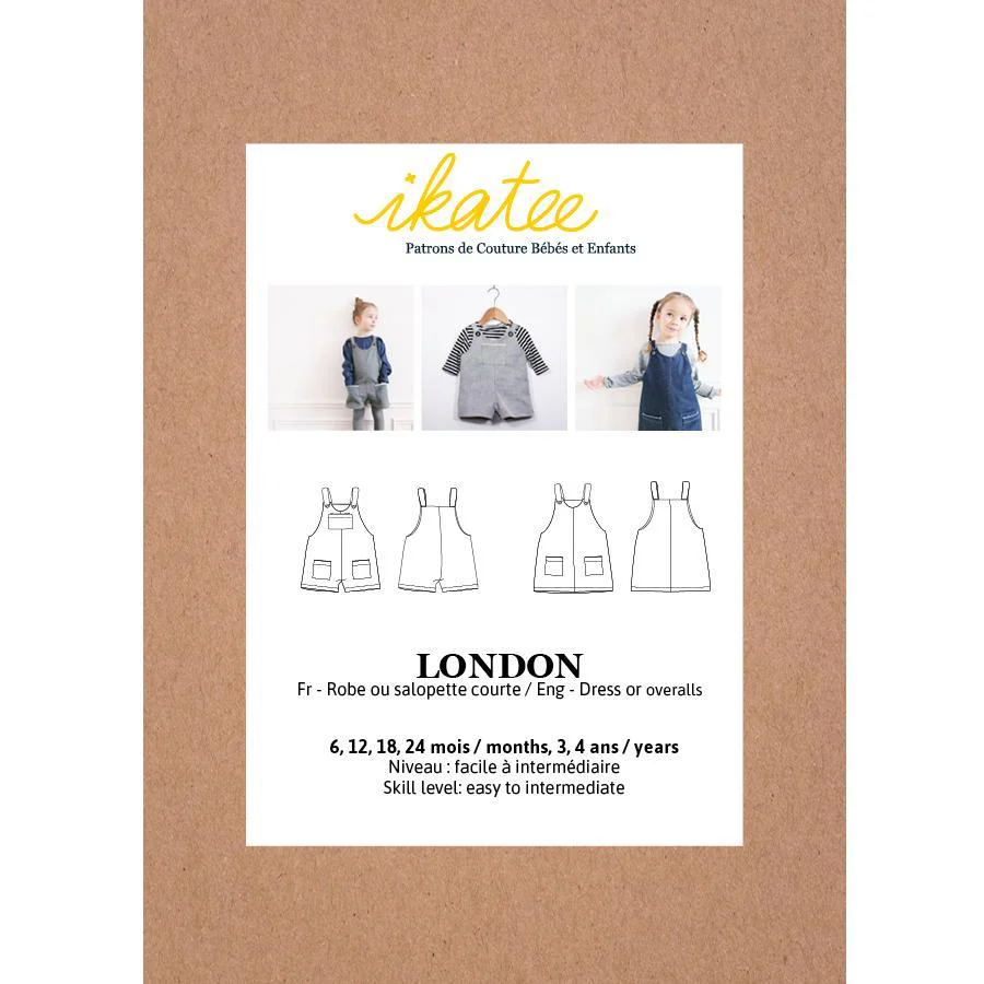 London Overalls or Dress Sewing Pattern - Baby 6M/4Y - Ikatee - Image 2