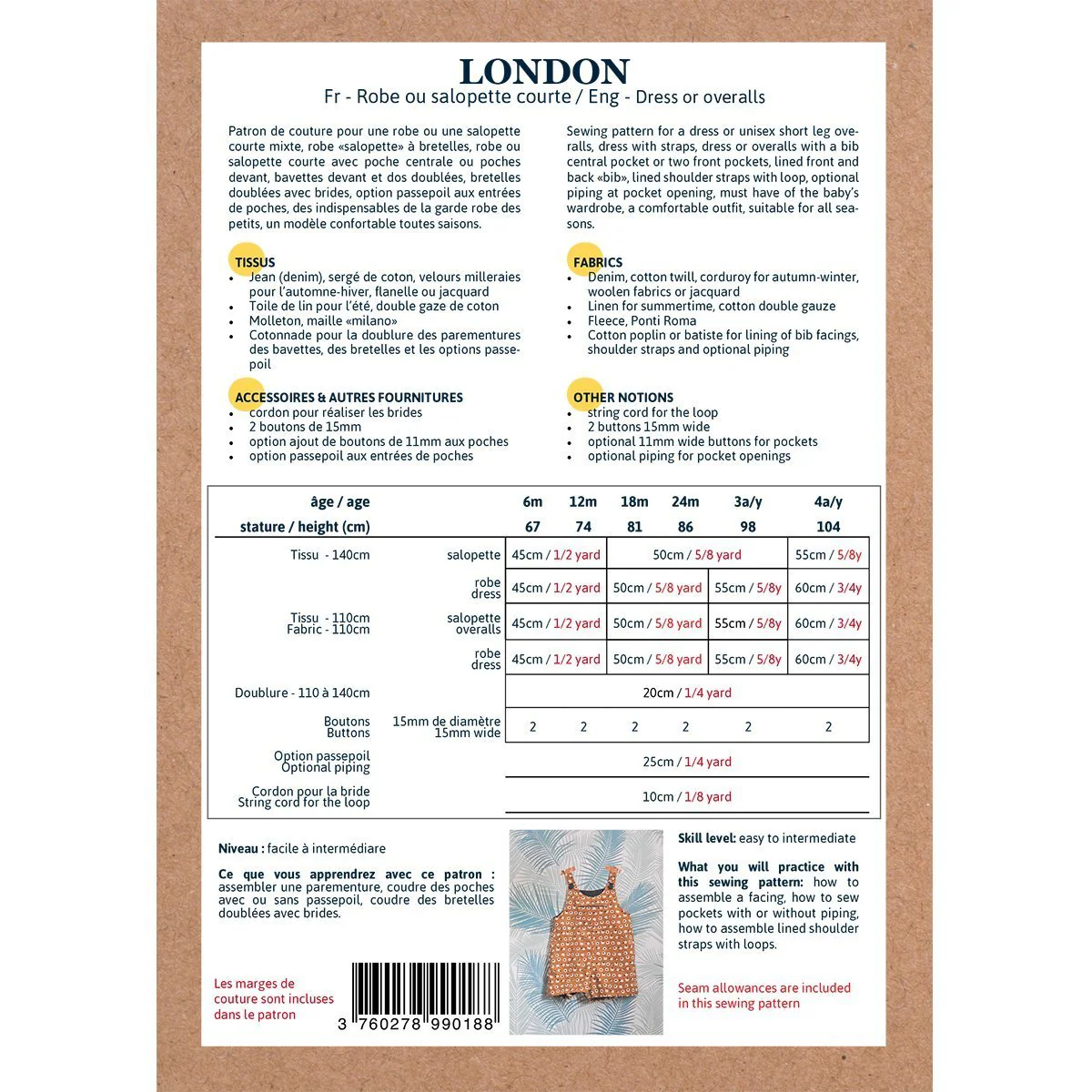 London Overalls or Dress Sewing Pattern - Baby 6M/4Y - Ikatee - Image 24