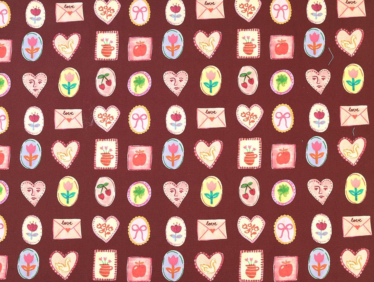 Love Letter Stretch Denim - Burgundy - Oeko-Tex 100 - Fabric Godmother - Image 4