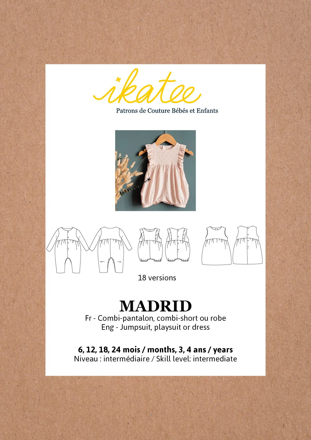 Madrid Jumpsuit/Playsuit Sewing Pattern - Baby 6M/4Y - Ikatee - Image 11