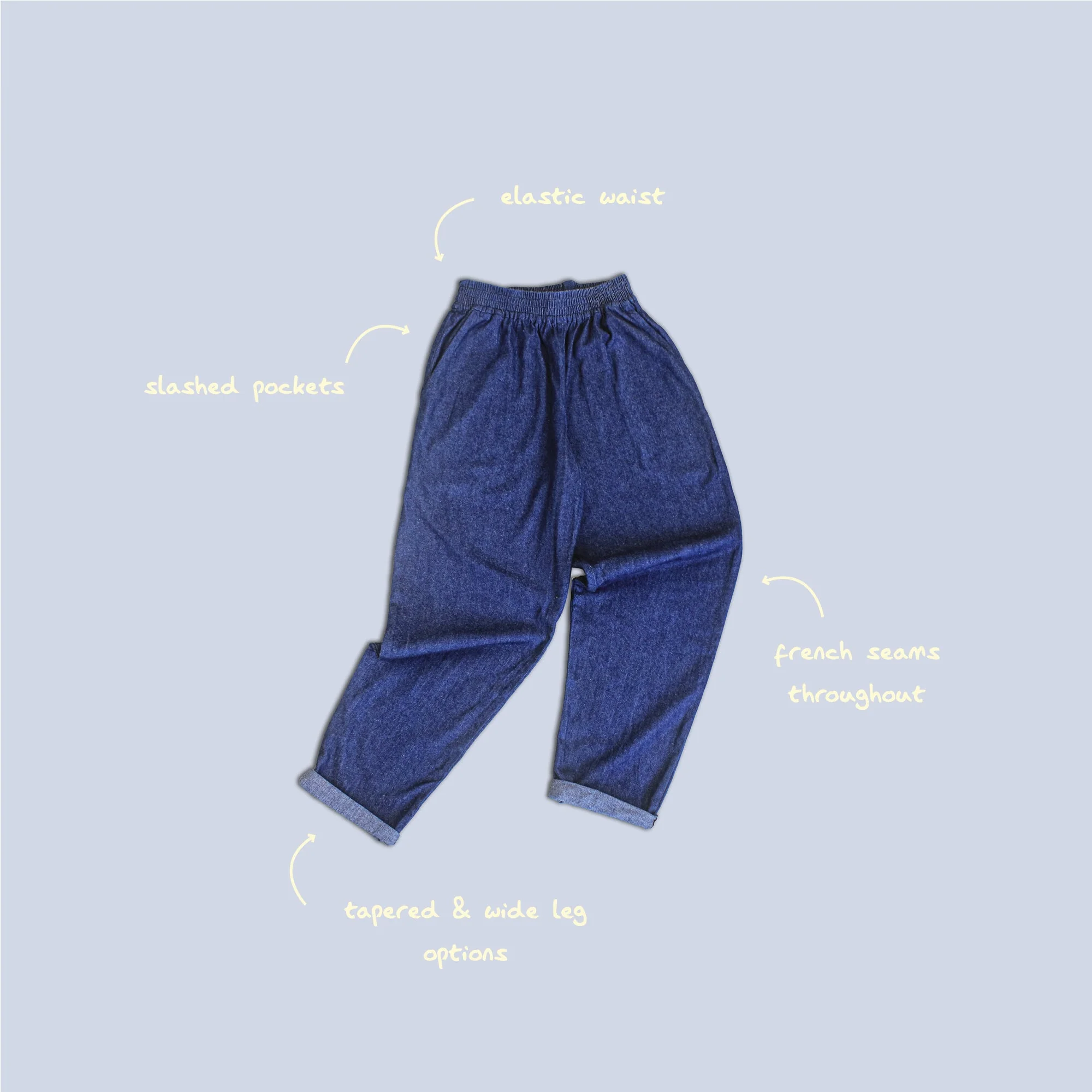 Marlo Womens High Waisted Everyday Trousers PDF Sewing Pattern - Atelier Mimito - Image 5