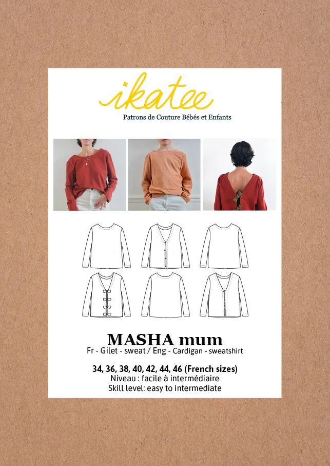 Masha Mum Cardigan & Sweater Sewing Pattern- Ladies 34/46 - Ikatee - Image 2