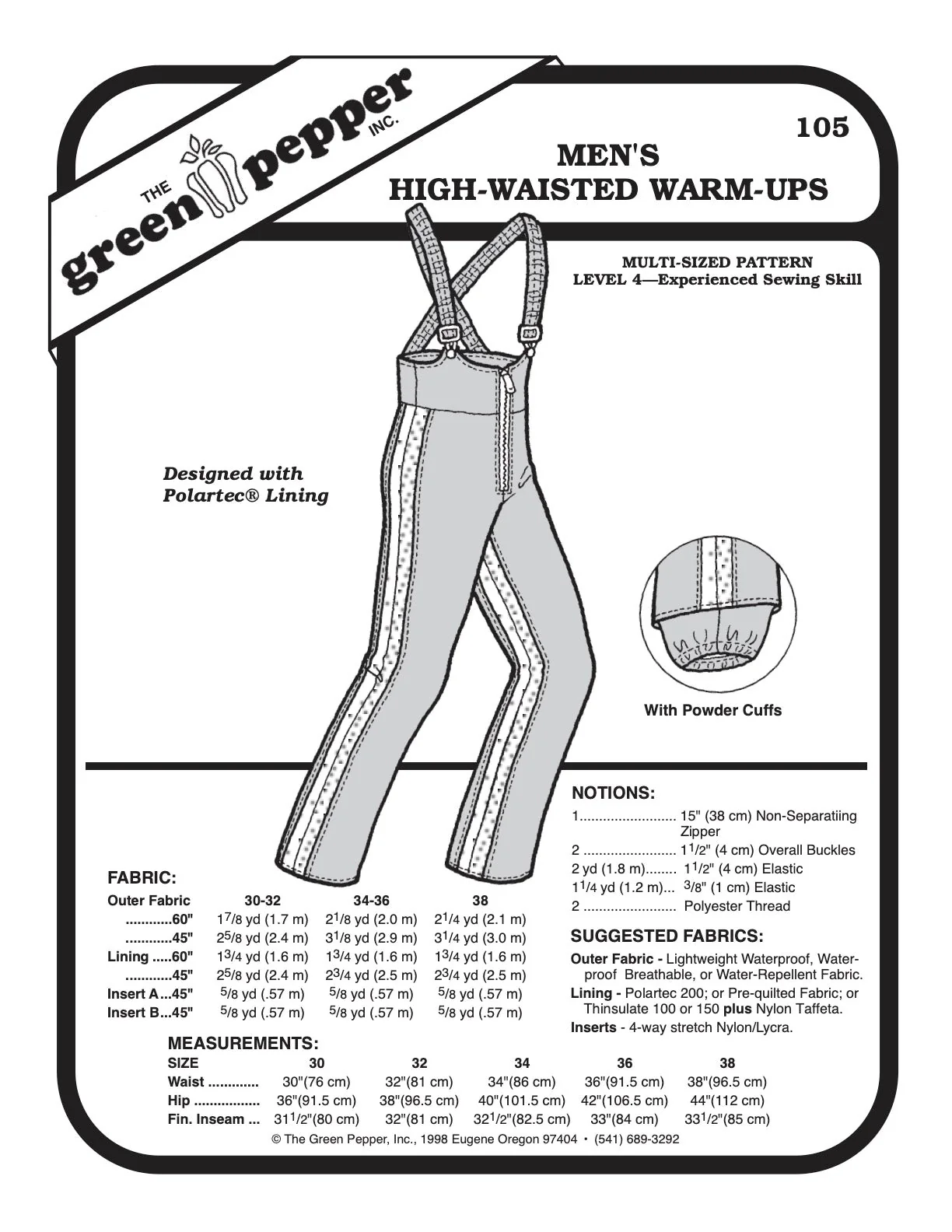 Men’s High Waisted Warm-up Pattern - 105 - The Green Pepper Patterns - Image 2