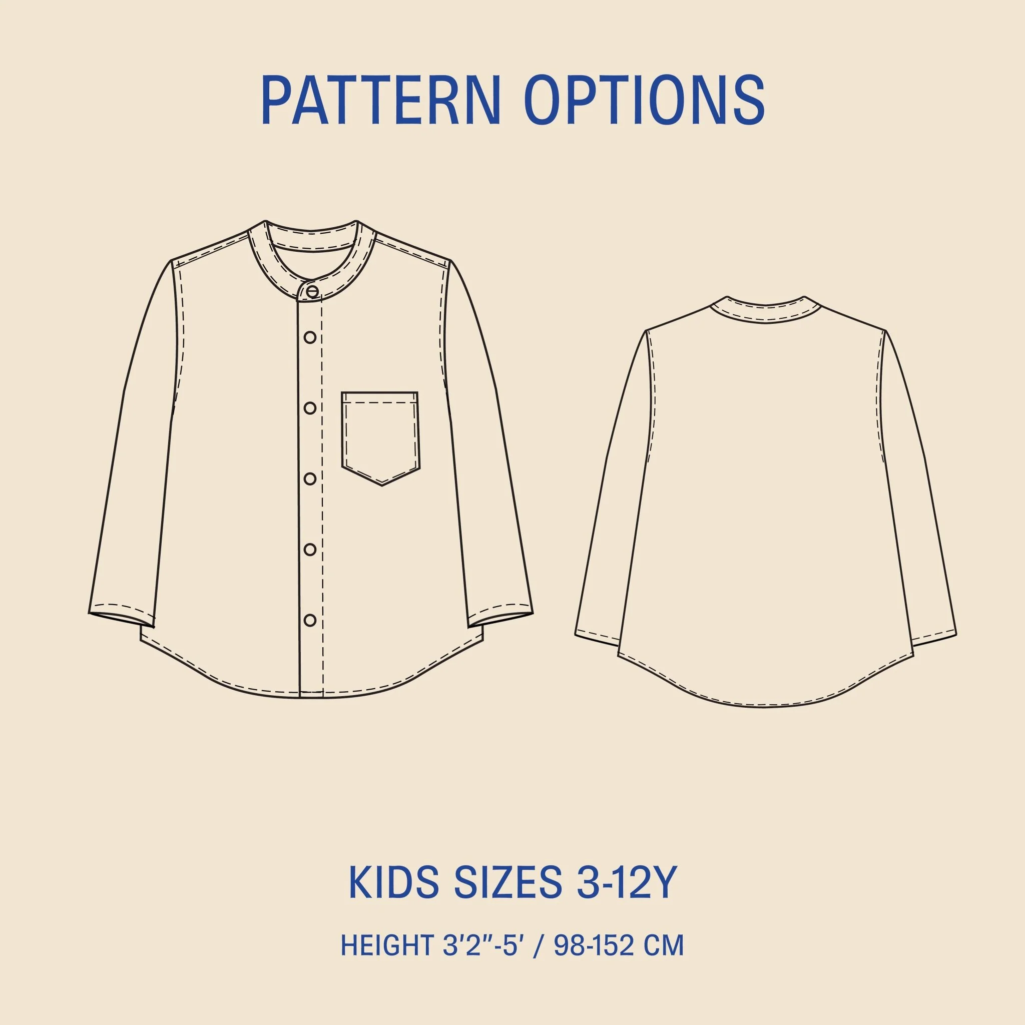 Mini Jensen Shirt Kids' Paper Pattern - Wardrobe by Me - Image 5