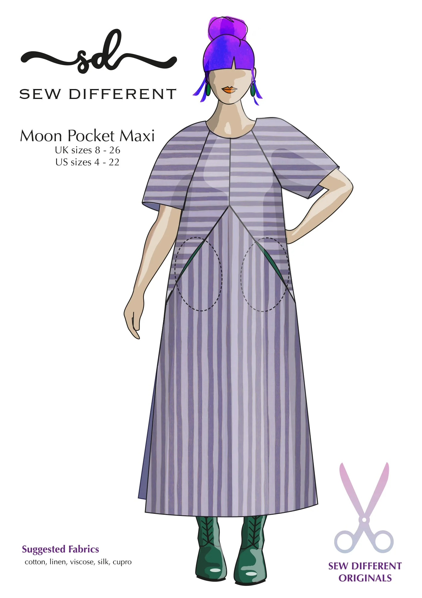 Moon Pocket Maxi - Paper Sewing Pattern - Sew Different