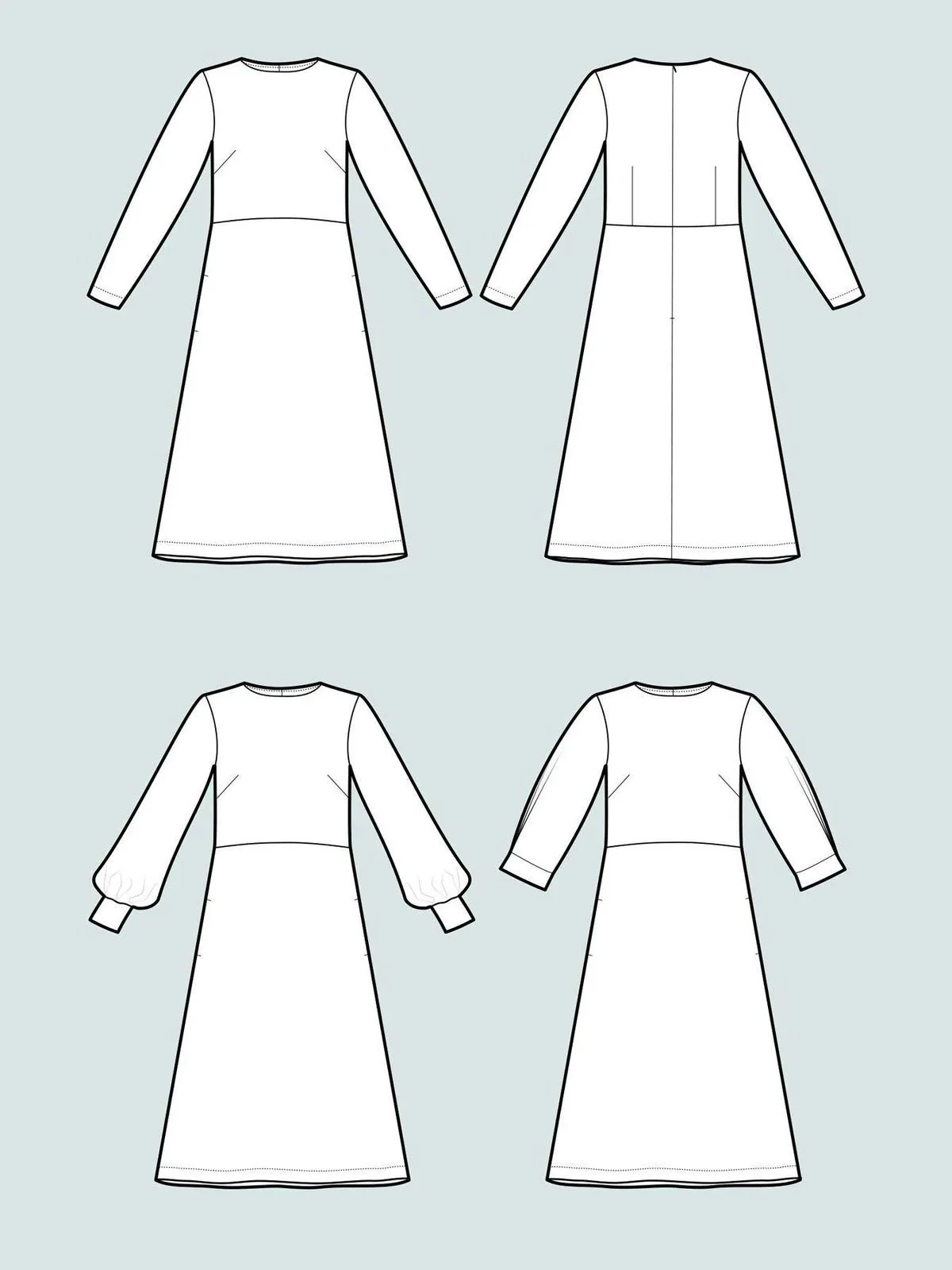 Multi-Sleeve Midi Dress Pattern - The Assembly Line - Image 7