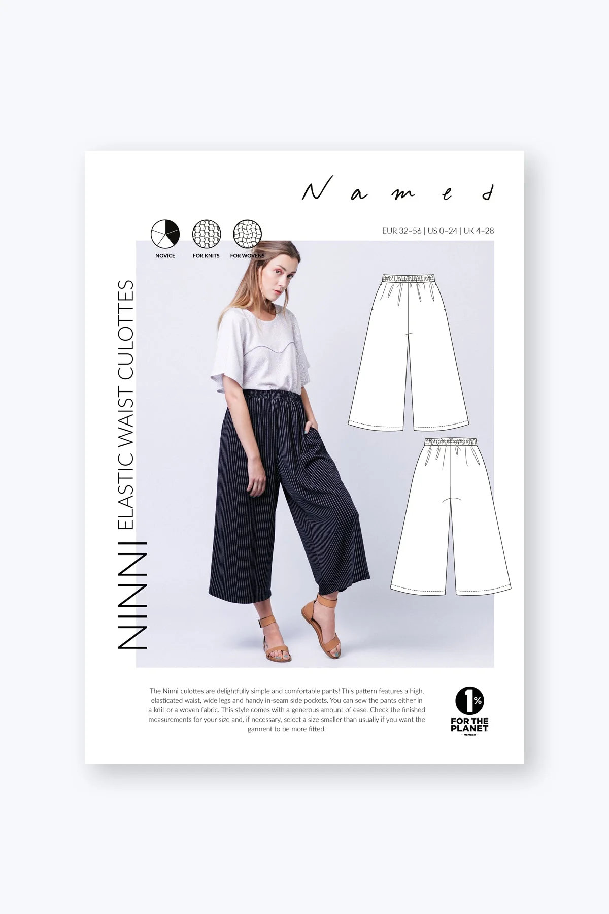 Ninni Elastic Waist Culottes  - PDF Pattern - Named Clothing - Image 9