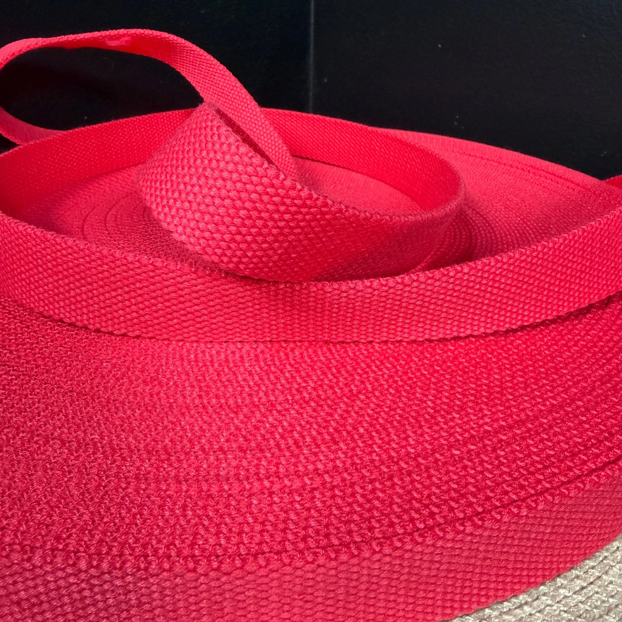 1"  Organic Cotton RPET Webbing  - Crimson Coral