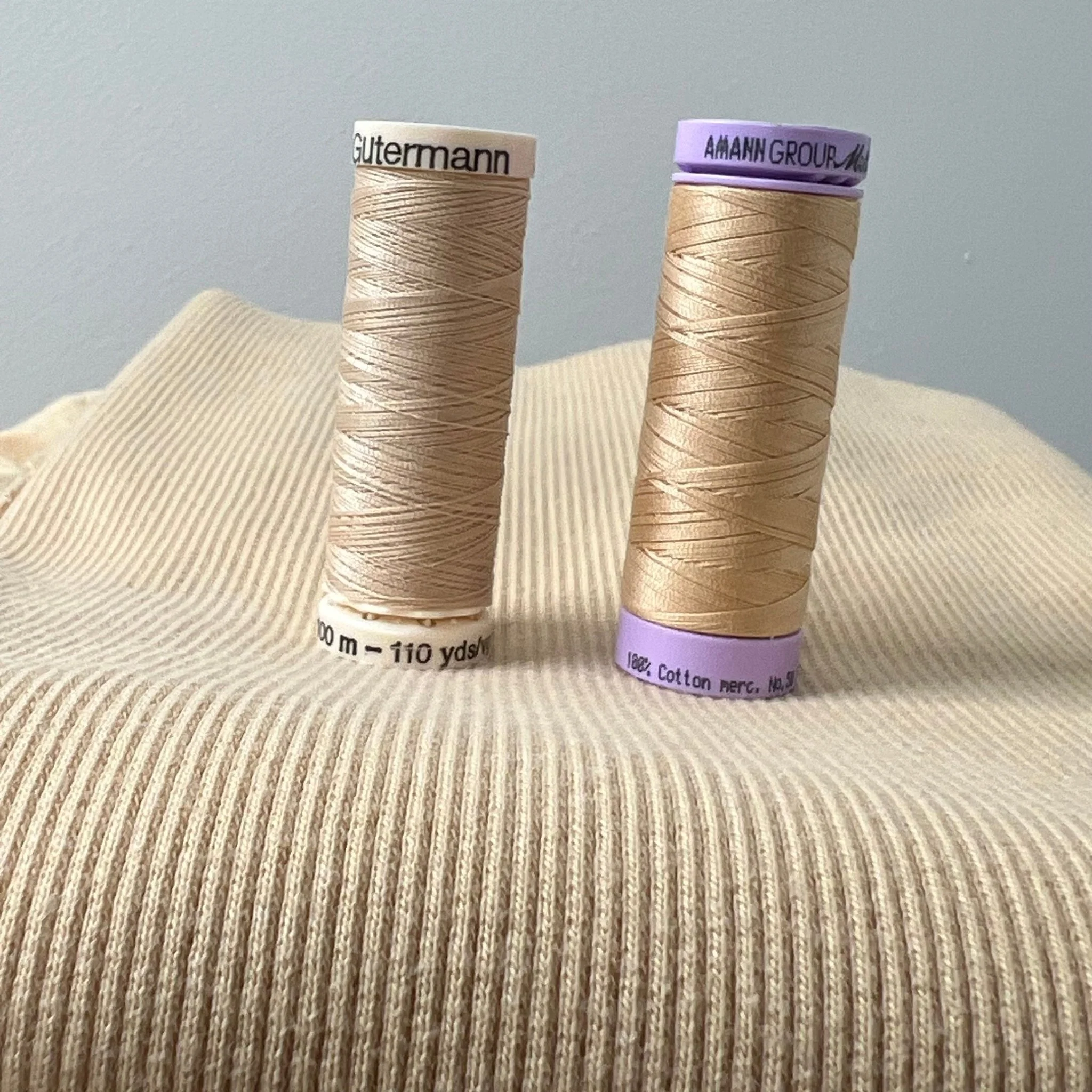 Organic Cotton Stretch Jersey 200gsm - Almond Buff - Image 4