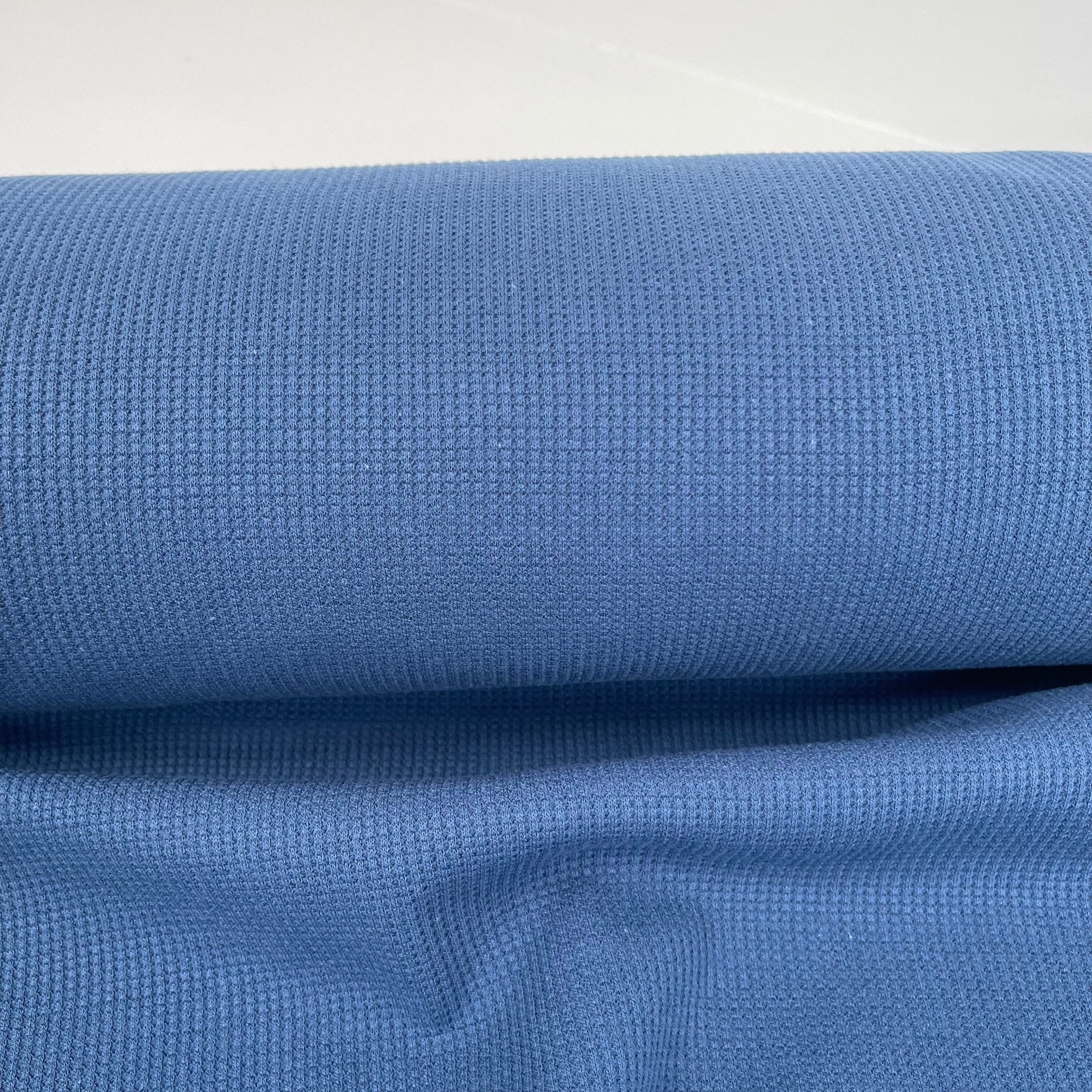 Organic Cotton Waffle / Thermal 200gsm - Mid Blue 18