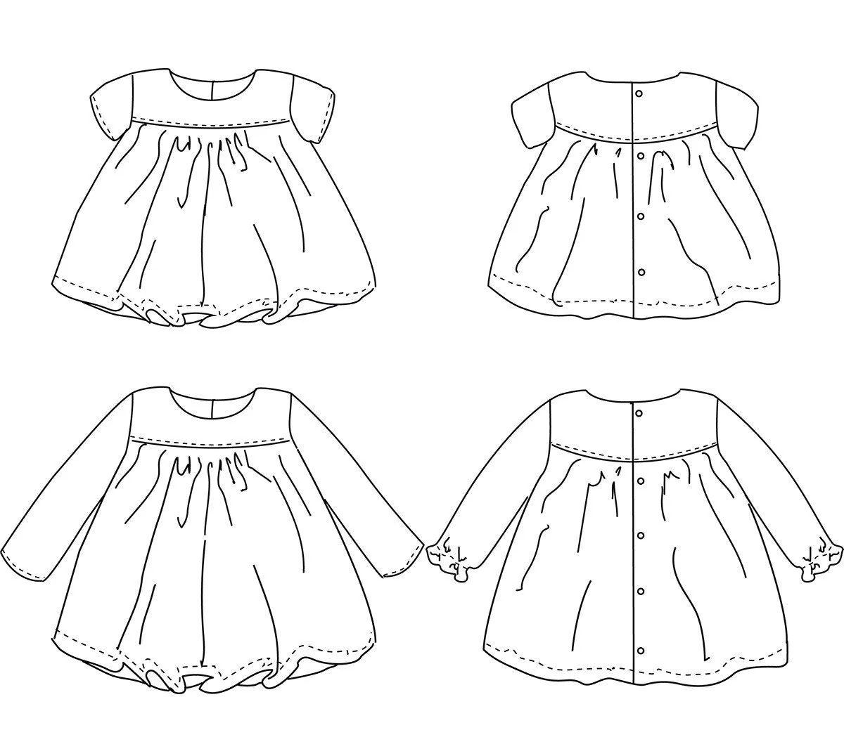 Oslo Blouse & Dress Sewing Pattern - Baby Girl 6M/4Y - Ikatee - Image 11
