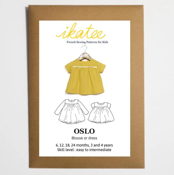 Oslo Blouse & Dress Sewing Pattern - Baby Girl 6M/4Y - Ikatee - Image 7