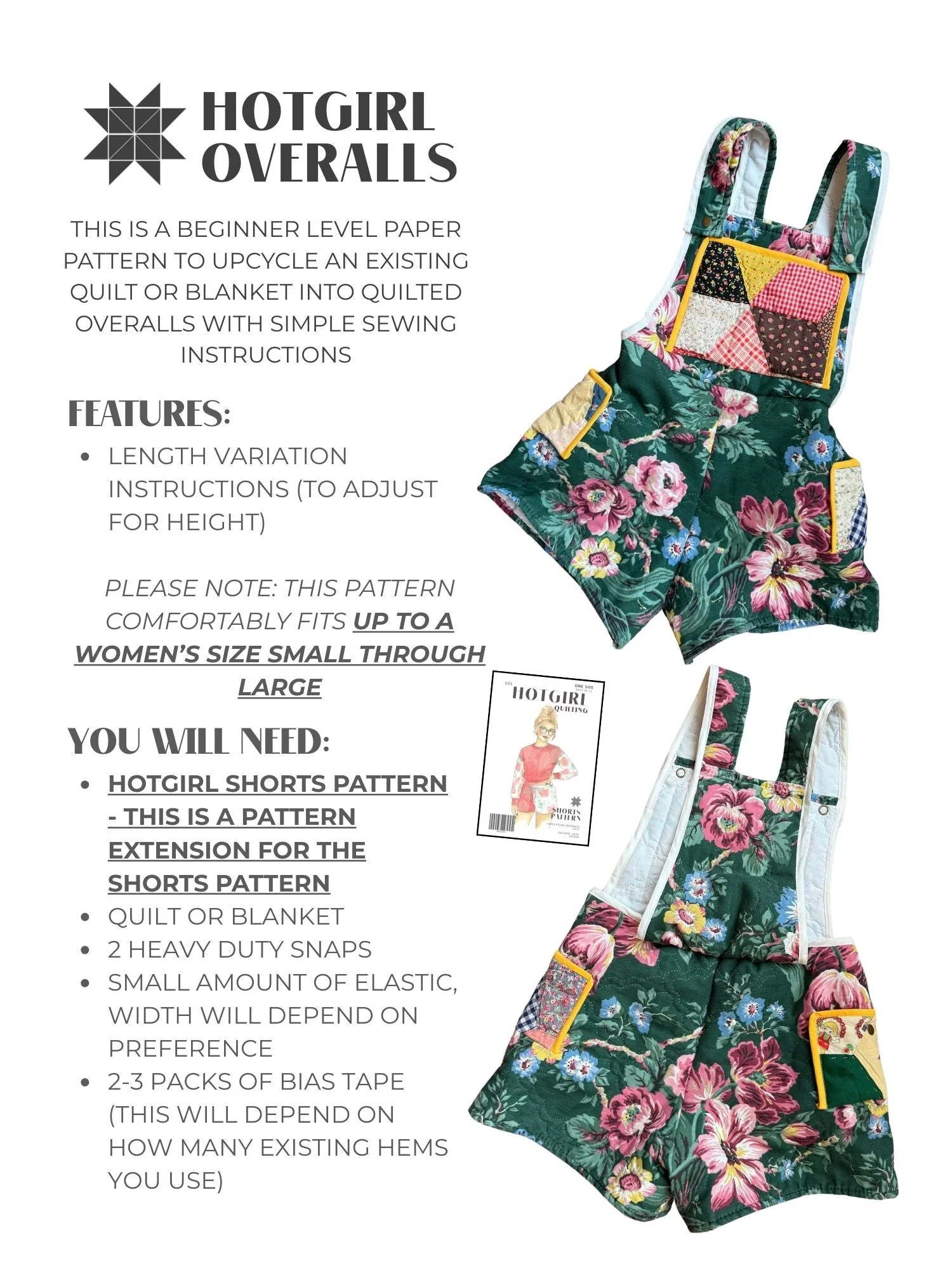 Overalls (Extension) - Paper Pattern - Hot Girl Quilting - Image 3
